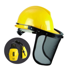 CASCO  CON RACHET CON VISOR EN MALLA - CASQUETE Y PROTECTORES AUDTIVOS